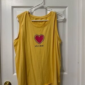 Life Is Good Mustard Yellow Tank Top